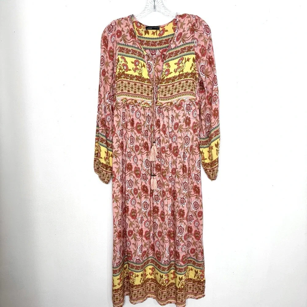 Lance Cade Dress Small Floral Boho Festival Peasant Hippie Romantic Cottagecore